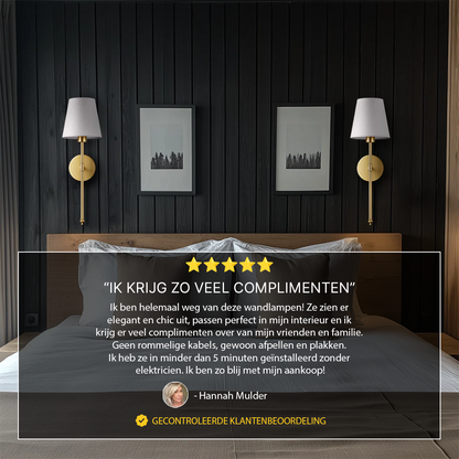 Noordlicht Duo™ - Luxe Zweedse Draadloze Wandlampen